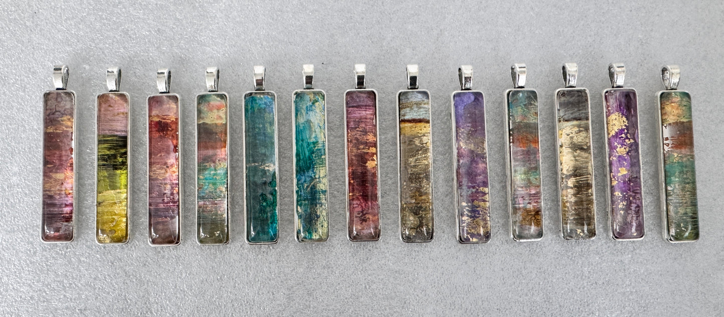 Autumn landscape Pendant With Wax Cord